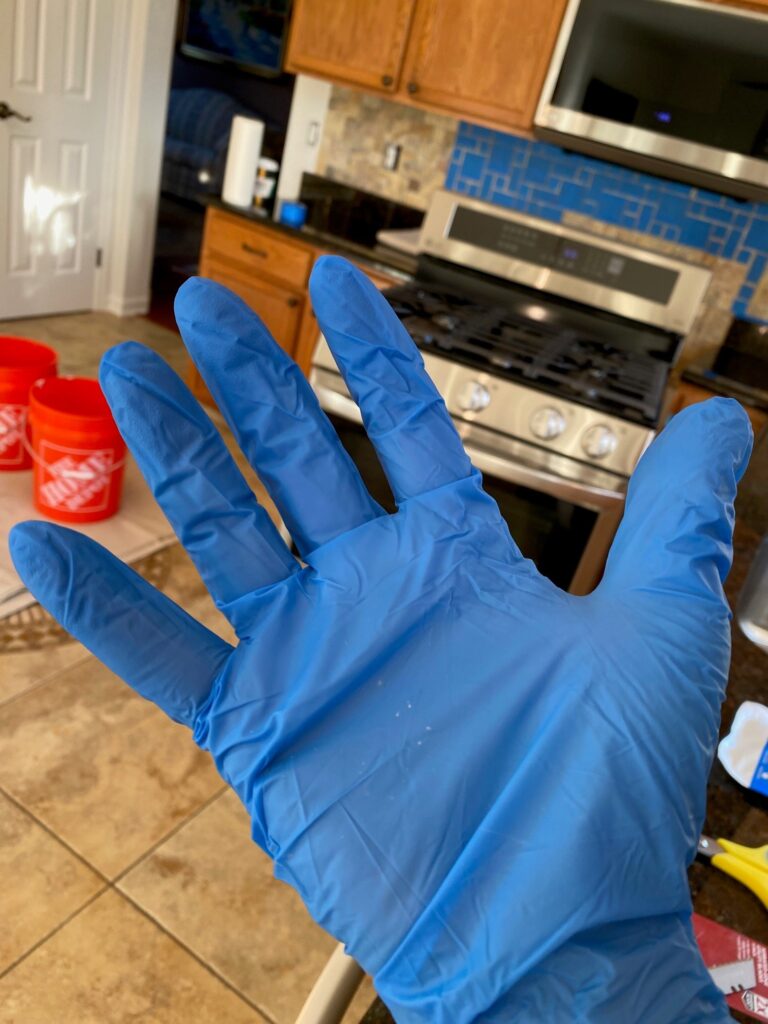 Rubber Gloves Grout Stone Tile