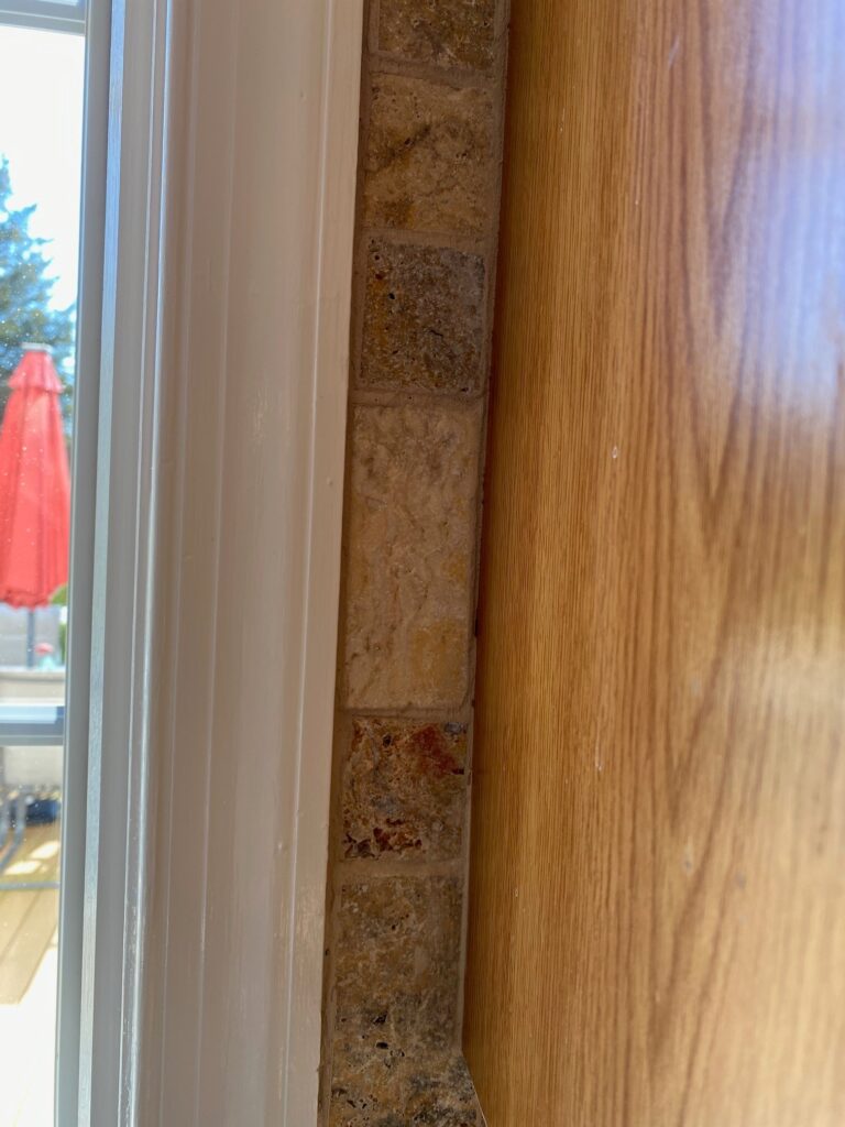 Stone Backsplash Tile Kitchen Window