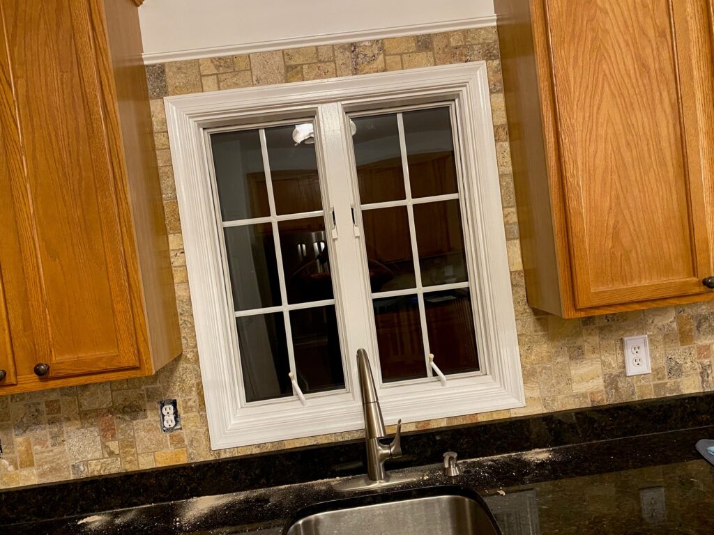 Stone Tile Backsplash Window